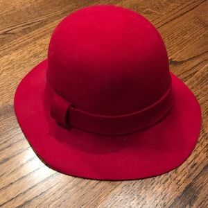 Red wool floppy hat by Asian Eye